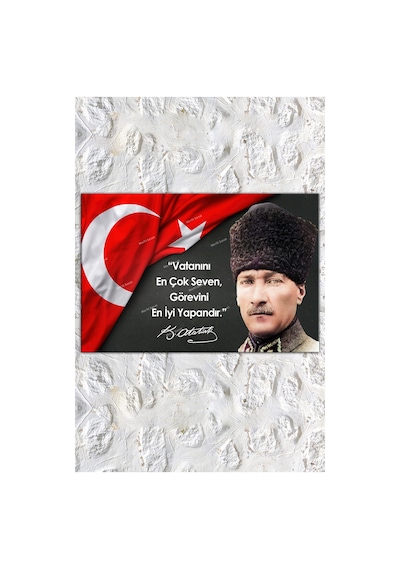 Atatürk Makam Panosu Tablosu Kanvas Tablo Resmi Kurumlar Okullar 120 x 80kk