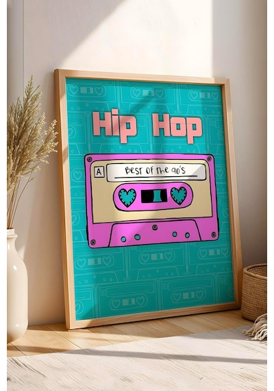 90'lar Hip Hop Kaseti Çerçeveli Tablo - Pop Art Poster Tablo