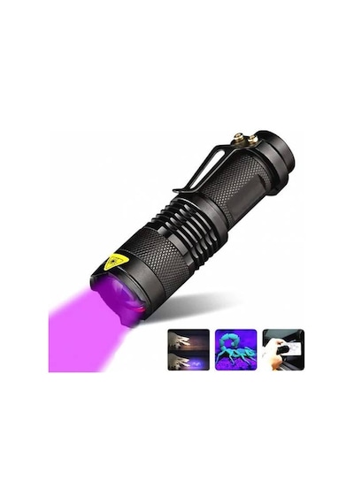 Ultrafire Uv Led Mor Işık El Feneri - Kriminal Işık Siyah