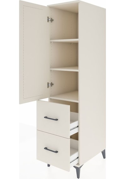 Kronos Dolap 3 Raflı 2 Çekmeceli Tek Kapaklı 44x59x182 Aytaşı... Aytaşı