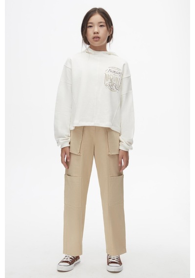 Kız Kapuşonlu Sweatshirt 24knk37808 Ekru