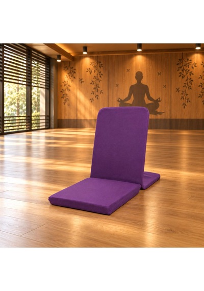 Meditasyon Sandalyesi Backjack Destekli Yer Minderi Su Ve Leke Tutmaz Duck Kumaş Mor