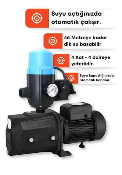 İmpo Jet 1 Hp Bakır Sargılı 4 Kat 5 Daire Paket Hidrofor Seti