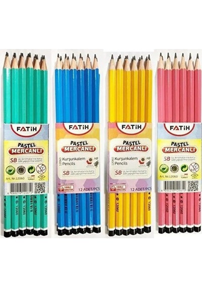 Fatih Mercanlı Pastel Kurşun Kalem 12 4 Adet Toplam 48 Kalem Diğer