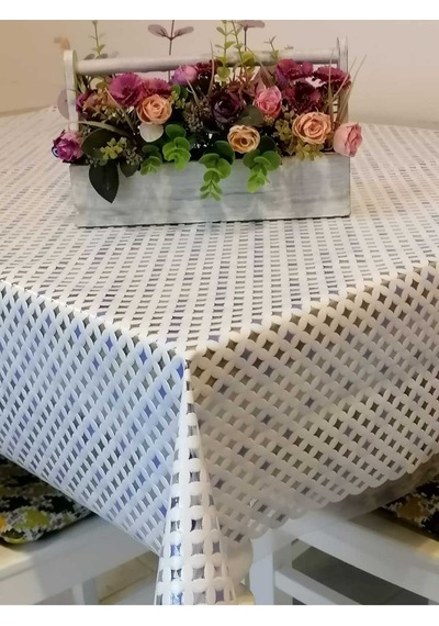 İthal Pvc Muşamba - Desenli Silinebilir Masa Örtüsü 11lace004 Renkli