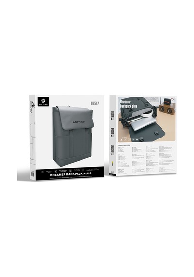 Lenyes Lb567 Dreamer Backpack Plus Serisi Su Geçirmez Deri Tasarımlı Omuz Askılı Sırt Çantası Siyah Siyah
