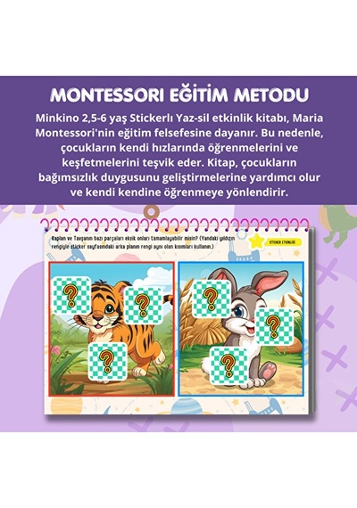 Tekrar Kullanılabilir Stickerlı Yaz-sil Etkinlik Kitabım 1. Kitap