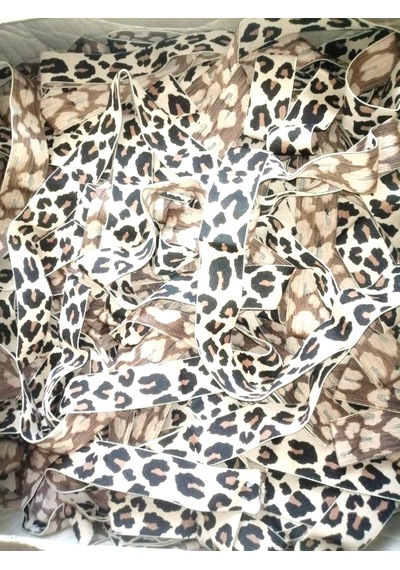 Lastik Üzeri Leopar Desenli  3.5 CM 3 Metre Paça Kol Ve Don Lastiği 1 Paket 3 M