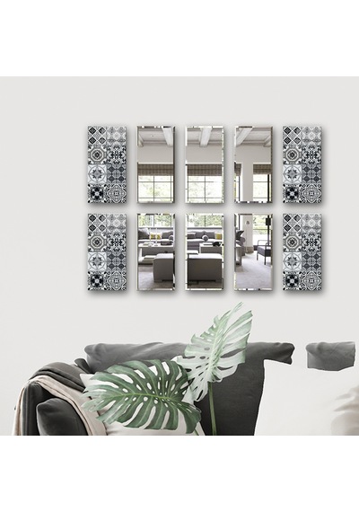 Decorita Dekor Camı | Karakalem Çizim Cam ve Ayna | 10'lu Takım Karakalem Çizim