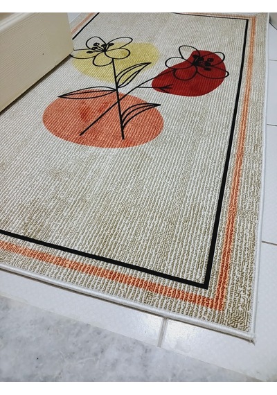 Bohemian 70 x 120 Cm Kaymaz, Organik Pamuk Taban Banyo Halısı Çok Renkli