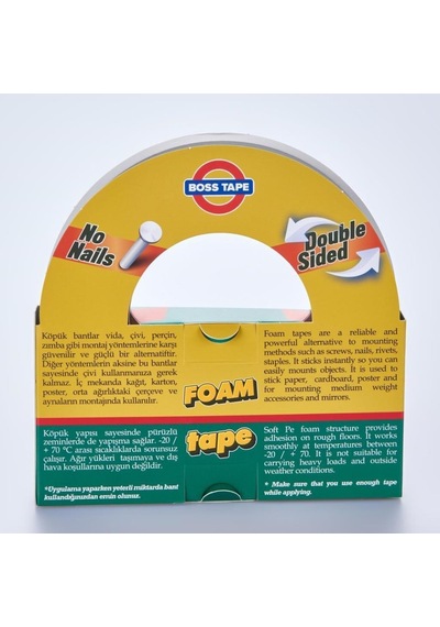 Boss Köpük Bant Montaj Aksesuar Yapıştırma Bandı 18Mmx10Mt-10Kg T