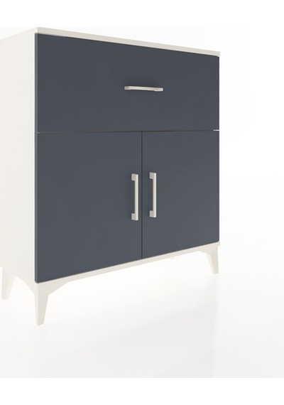 Arges Şifonyer Tek Raflı Tek Çekmeceli 2 Kapaklı 88x30x96 Aytaşı-antrasit Aytası