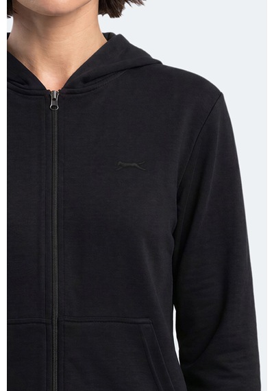 Slazenger Sera I Kadın Fermuarlı Siyah Sweatshırt
