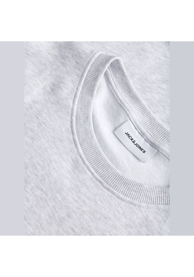 Jack & Jones Erkek Gögüs Baskili Regular Fit Bisiklet Yaka Sweatshirt - Rush - 12298426 Beyaz Melanj