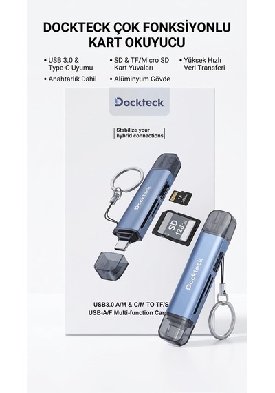 Dockteck Usb 3.0 Usb-c Sd Micro Sd Kart Okuyucu