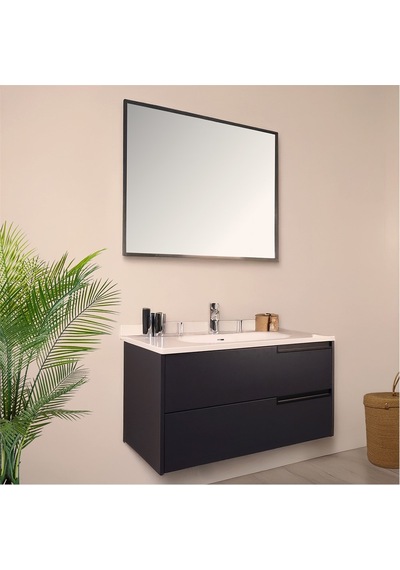 Kobos Eylül 100 Cm Banyo Dolabı Seti Argento Antrasit Kobos Eylül 100 Cm Banyo Dolabı Seti Argento Antrasit
