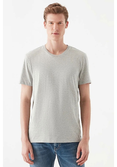 Mavi Bisiklet Yaka T-shirt Gri