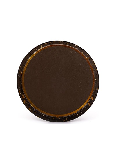 Terrazzo Brown Desenli Yuvarlak Metal Tepsi, 31.5 Cm