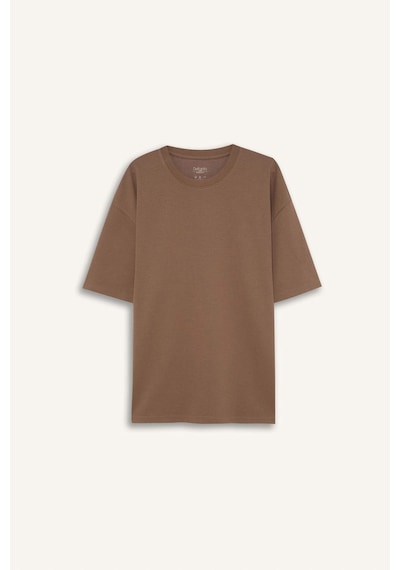 DeFacto Oversize Geniş Kalıp Ütü Gerektirmeyen Bisiklet Yaka Kısa Kollu Basic Düz Ağır Kumaş Tişört X3926AZ25SPBN229 DeFacto Oversize Geniş Kalıp Ütü Gerektirmeyen Bisiklet Yaka Kısa Kollu Basic Düz Ağır Kumaş Tişört X3926AZ25SPBN229