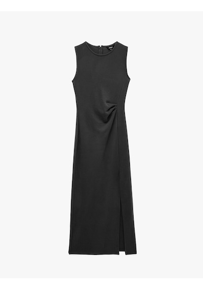 Koton Slim Fit Bisiklet Yaka Yırtmaçlı Drape Detaylı Kolsuz Midi Elbise Antrasit 7wak80091ek Koton Slim Fit Bisiklet Yaka Yırtmaçlı Drape Detaylı Kolsuz Midi Elbise Antrasit 7wak80091ek