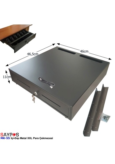 Montaj Askılı İç-dış Ful Metal 5 Banknot Para Çekmecesi 46x46x11