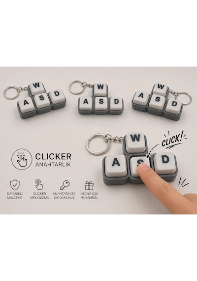Wasd Clicker Anahtarlık , Wasd Klavye Clicker Araç Anahtarlığı - Asdw Araba Anahtarlık