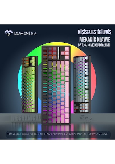 K88 Mekanik Oyun Klavyesi- 3 Modlu Hot Swap Rgb 4000 Mah Batarya