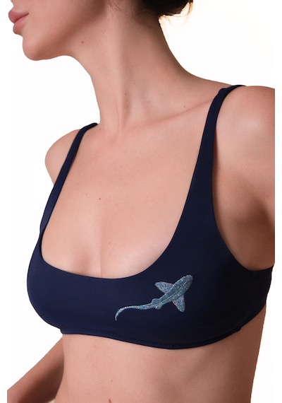 Sogliola Lüks Tasarım Bikini Takımı Nakışlı, Ayarlanabilir Askılı Ve Pedli Retro Bikini Lacivert Sogliola Lüks Tasarım Bikini Takımı Nakışlı, Ayarlanabilir Askılı Ve Pedli Retro Bikini Lacivert
