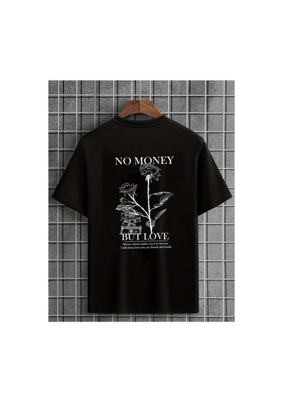 Medinenur Baskılı Basic T-shirt Siyah