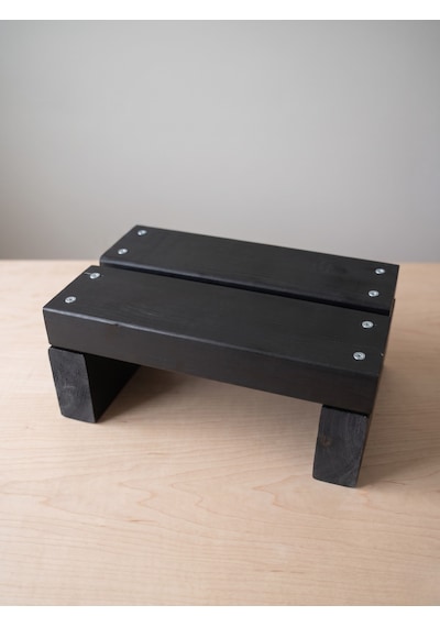 Nest Woodtr Doğal Ahşap Tek Katlı Basamak Tabure Yükseltici 30x25x15cm 1adet Siyah - Siyah