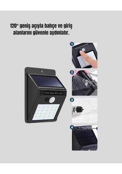 4 Modlu Solar Led Bahçe Ve Garaj Lambası Renkli