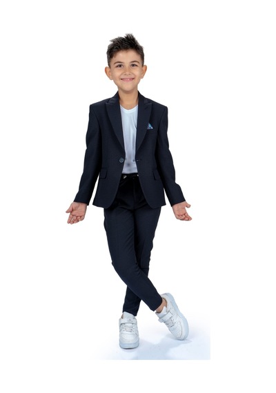 Mnk Baby & Kids Spor Çocuk Ceket, Tişört , Jogger Pantolonlu Takım Mnk5682 Lacivert
