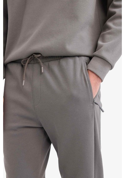 Defacto Slim Fit Dar Kesim Fermuar Cepli Pike Eşofman Altı D5258ax25augr206 Gri