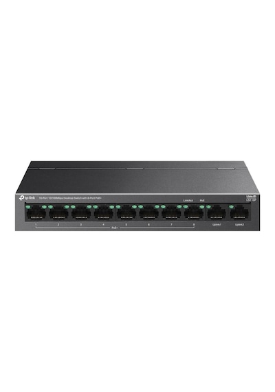 Tp-link Ls110p 8 Port 10-100 Mbps Poe+ 2 Port 10-100 Uplink Switch Metal Kasa Kdo
