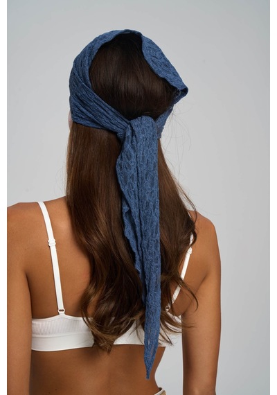 Mai Studios Co. Miray Üçgen Kesim Indigo Dantel Bandana İndigo