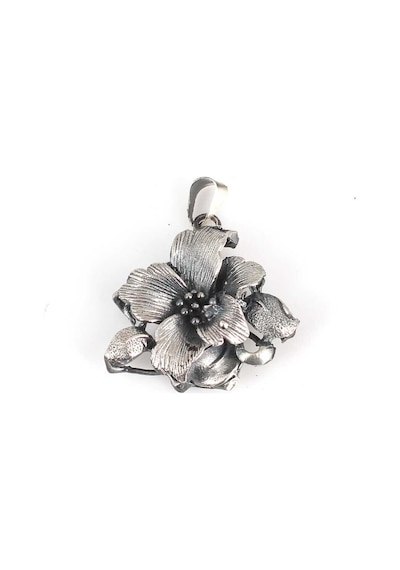 Nusret 925 Ayar Gümüş Oksitli Çiçek Kolye Ucu