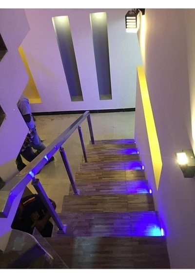 Antrasit Kasa Sensörsüz Mavi Işık Merdiven Ve Basamak Armatürü Antrasit
