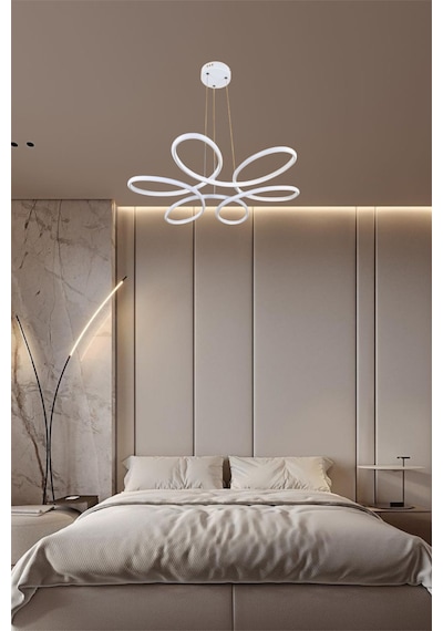 Modern Beyaz Papaya 3 Renk Beyaz&sarı&günışığı Led Avize Beyaz