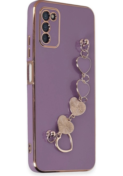 Gld-spt- Newface Samsung Uyumlu Galaxy A03s Kılıf Esila Silikon - Mor