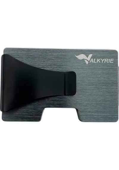 Valkyrie Akıllı Mekanizmalı Metal Kartlık Rfıd Korumalı Şık Dayanıklı 15-25 Kart Kapasiteli Cüzdan Kartlık Antrasit Antrasit
