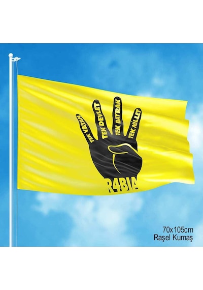 Rabia - Tek Vatan -devlet -bayrak -millet Bayrağı -70x105cm 1