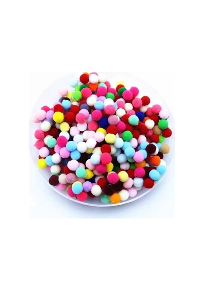 12mm Renkli Karışık Yumuşak Ponpon Peluş 200 Adet