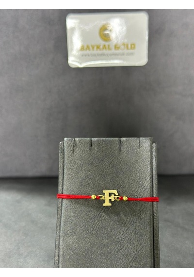 Baykal Kuyumculuk 14 Ayar Altın Harf Bileklik F Harfi 0.35 Gr.
