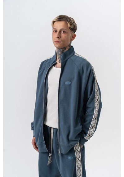 Respire Erkek Damask Şerit Detaylı Dik Yaka Doubleface Zip Oversize Sweatshirt Petrol Respire Erkek Damask Şerit Detaylı Dik Yaka Doubleface Zip Oversize Sweatshirt Petrol