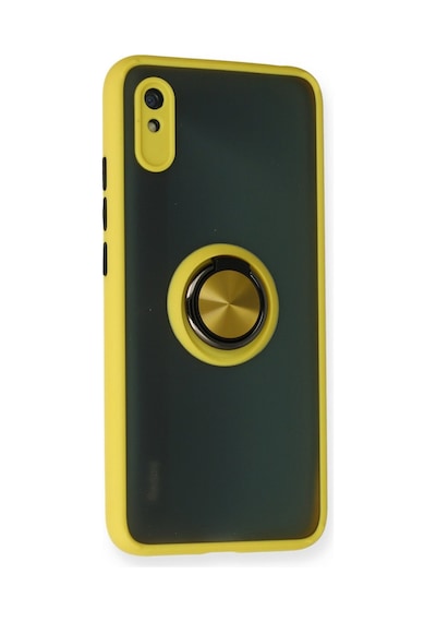 Redmi 9a Kılıf Montreal Yüzüklü Silikon Kapak - Sarı Bz8683140195953