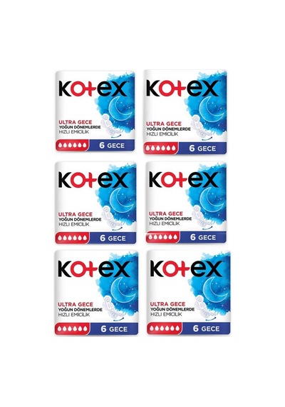 Kotex Ultra Ped Gece 6'lı X 6 Adet
