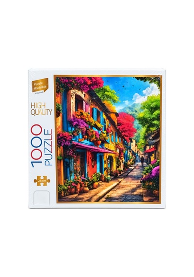 1000 Parça Renkli Evler Puzzle 48 X 68 Cm Yüksek Baskı Kaliteli Eğlenceli Ve Eğitici Puzzle