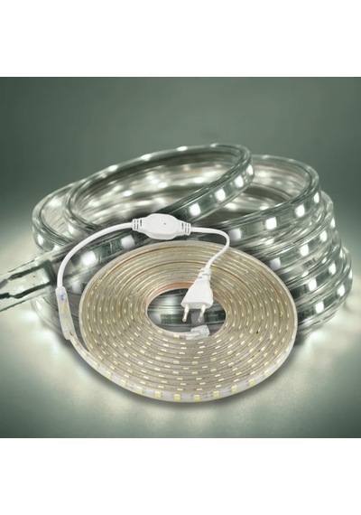 Hortum Şerit Led Dış Ortam, Bahçe, Açık Alan Aydınlatma 220v Fişli Sb-6539 Beyaz, 5 Metre Sku: Zeusb0fs7sh2h8
