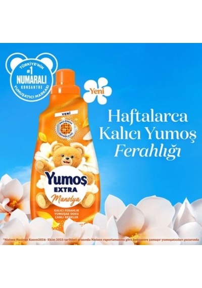 1440 Ml Manolya Aromalı Extra Yumuşatıcı İle 60 Yıkama 100'lü Set