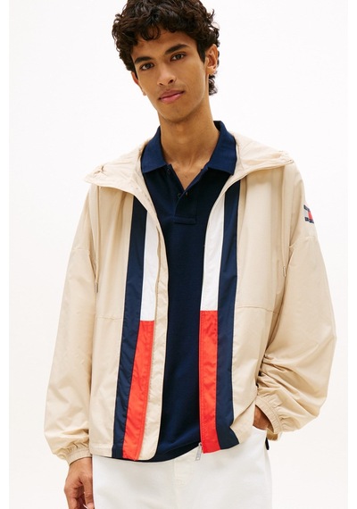 Tommy Hilfiger Tjm Chicago Bayraklı Bej Erkek Rüzgarlık Ceket-16437